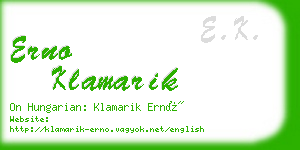 erno klamarik business card